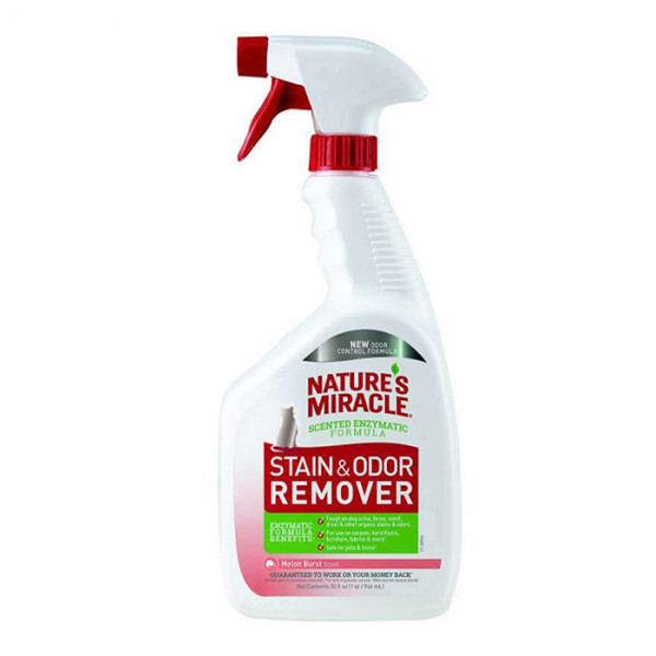 8in1 Nature's Miracle Stain&Odor Remover для удаления пятен и запахов от кошек, с ароматом дыни фото