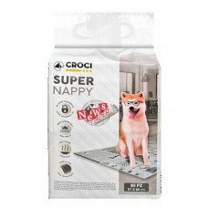 Croci Super Nappy - Одноразові гігієнічні пелюшки для собак з активованим вугіллям (принт газета)