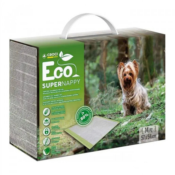 Croci Super Nappy Eco Одноразові пелюшки для собак (біорозкладні) фото