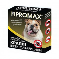 Fipromax Противопаразитарные капли от блох, клещей для собак весом 10 - 25 кг (2 пипетки)
