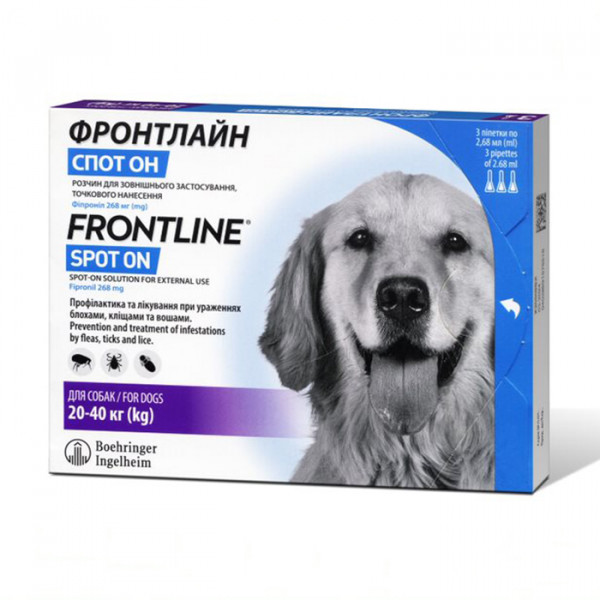 Frontline Spot On - капли для собак Вес 20 - 40 кг фото
