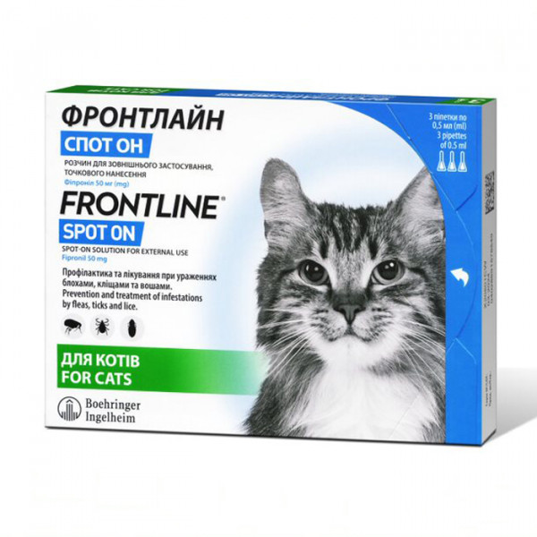 Frontline Spot On Cat краплі на холку для кішок фото