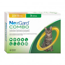 NexGard Combo Краплі від бліх, кліщів та гельмінтів для котів вагою 2.5 - 7.5 кг