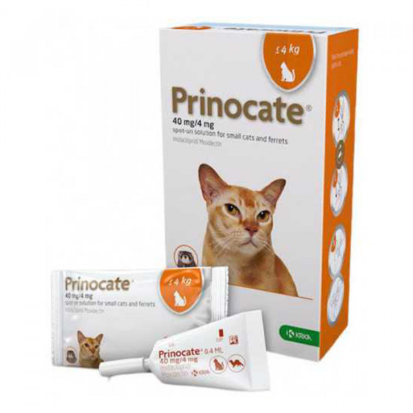 Prinocate (Принокат) капли на холку от блох, клещей и гельминтов для котов весом до 4 кг фото