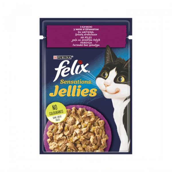 Felix Sensations Jellies с уткой и шпинатом в желе фото