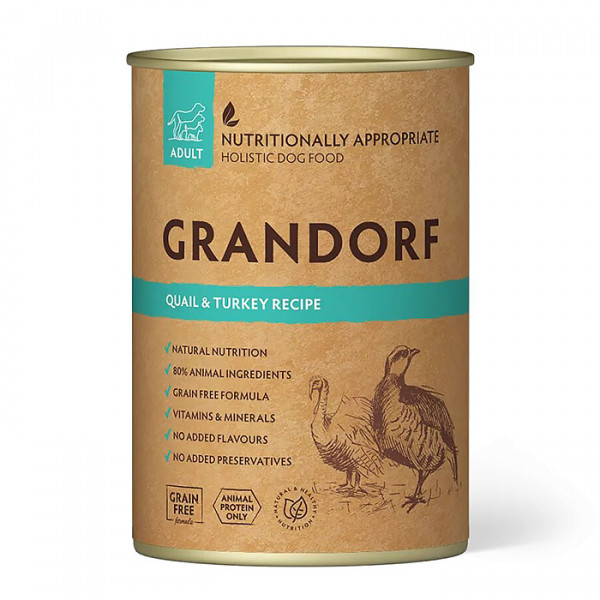 Grandorf Quail & Turkey Вологий корм для собак з м'ясом куропатки та індичкою фото