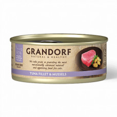Grandorf Tuna Fillet & Mussels - Консерва для котов филе тунца с мидиями