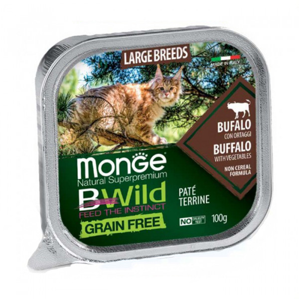 Monge Cat Wet Bwild Grain Free консерва для котов с мясом буйвола (паштет) фото