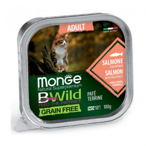 Monge Cat Wet Bwild Grain Free консерва для котів з лососем та овочами фото