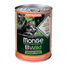 Monge BWild Grain Free Puppy & Junior консерва для цуценят з качкою, гарбузом та цукіні