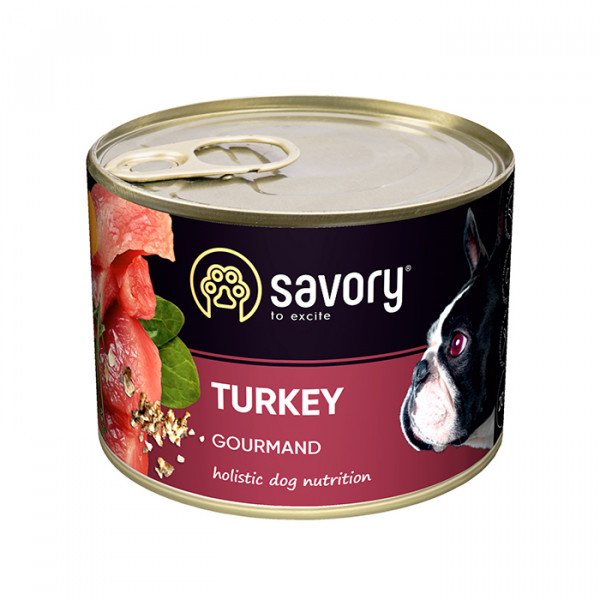 Savory Dog Gourmand Turkey консерва для собак з індичкою фото