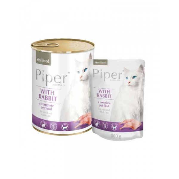 Piper cat Sterilised Rabbit консерва для стерилизованных кошек с кроликом фото