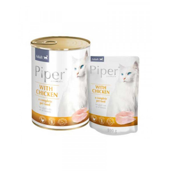 Piper cat Adult Chicken консерва для взрослых кошек с курицей фото