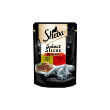 Sheba Select Slices in Gravy с курицей и говядиной в соусе фото