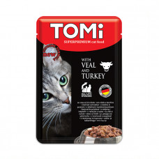 TOMi Veal & Turkey консерва для котов с телятиной и индейкой в соусе