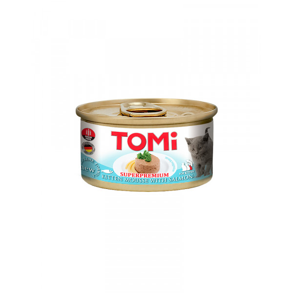 TOMi For Kitten with Salmon Консерва для кошенят з лососем, мус фото