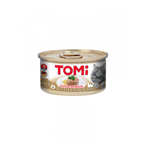 TOMi Chicken консерва для котів з куркою, мус фото