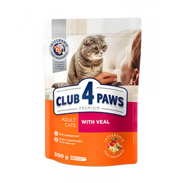 Клуб 4 Лапы Premium with Veal для взрослых кошек с телятиной  фото