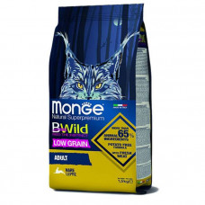 Monge BWild Low Grain Hare Adult Cat сухий низькозерновий корм із м'ясом зайця для дорослих котів