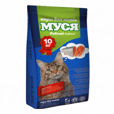 Муся сухой корм для взрослых котов с рыбой