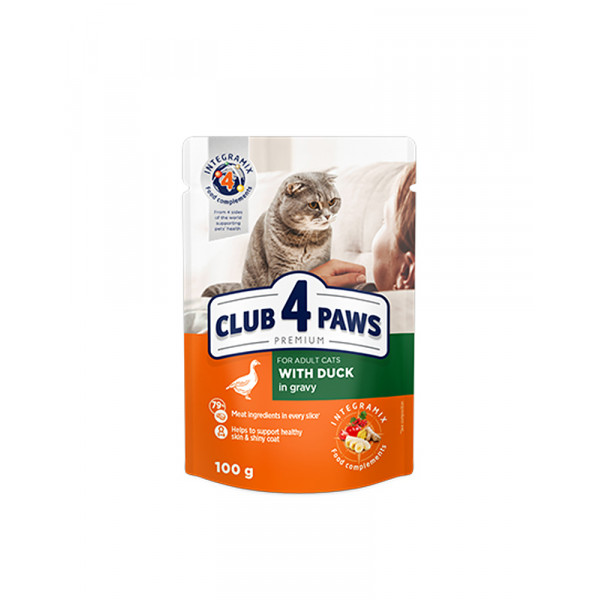 Клуб 4 лапи Premium для дорослих котів з качкою в соусі фото