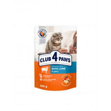 Клуб 4 лапи Premium для дорослих котів з ягням в соусі