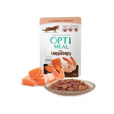 OptiMeal Беззерновий вологий корм для дорослих кішок з лососем і креветками в соусі фото