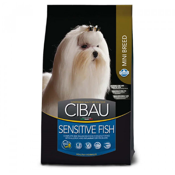 Farmina Cibau Sensitive Fish Mini сухой корм с рыбой для собак маленьких пород с чувствительным пищеварением фото