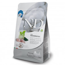 Farmina N&D Grain Free White Adult Mini беззерновий сухий корм для собак з білою шерстю з сибасом, спіруліною та фенхелем