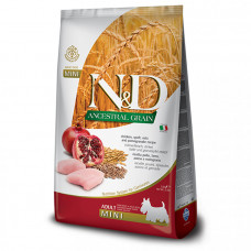 Farmina N&D Low Grain Dog Chicken & Pomegranate Adult Mini низкозерновой сухой корм с курицей и гранатом для собак мелких пород