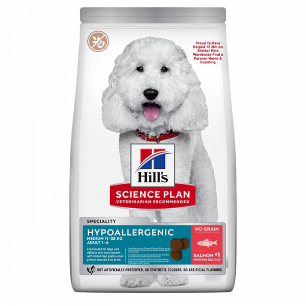 Hill's Science Plan Adult Medium Dog Hypoallergenic сухой гипоаллергенный корм для собак средних пород с лососем фото