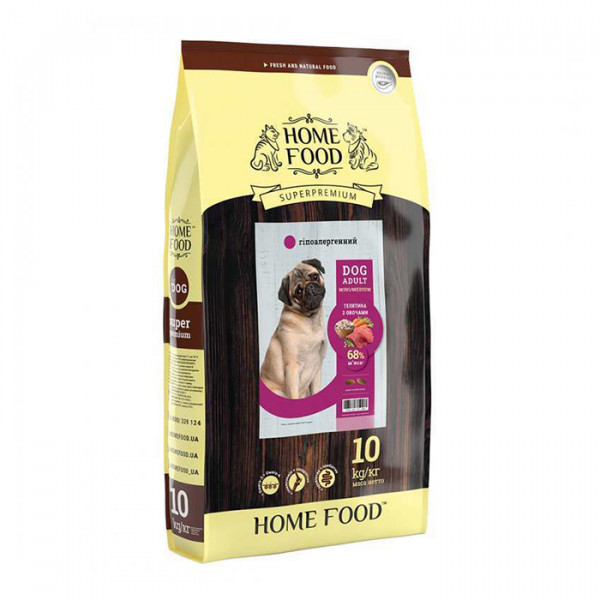 Home Food гіпоалергенний для собак маленьких і середніх порід з телятиною і овочами фото