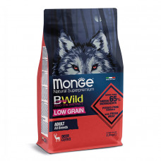 Monge BWild Low Grain Dog Adult Deer сухой низкозерновой корм c олениной для взрослых собак всех пород