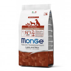 Monge Dog All breeds Puppy & Junior сухий корм для цуценят великих порід з ягням та рисом