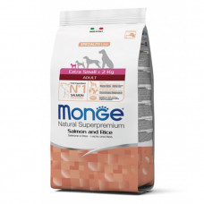 Monge Dog Extrasmall Adult сухой корм с лососем для взрослых собак миниатюрных пород (вес до 2 кг)