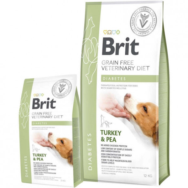 Brit GF VetDiets Dog Diabetes Сухий лікувальний корм для собак, при цукровому діабеті з ідичкою і горохом фото