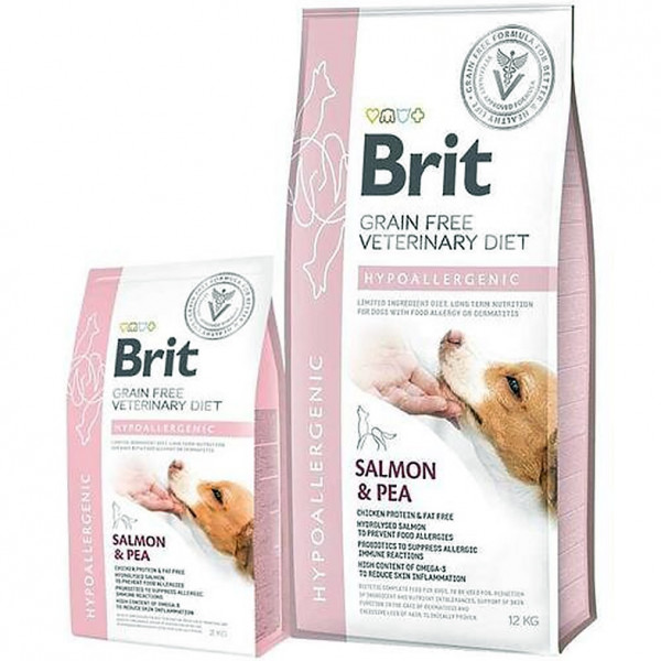 Brit GF VetDiets Dog Hypoallergenic Сухий лікувальний корм для собак, при харчовій алергії з лососем, горохом і гречкою фото