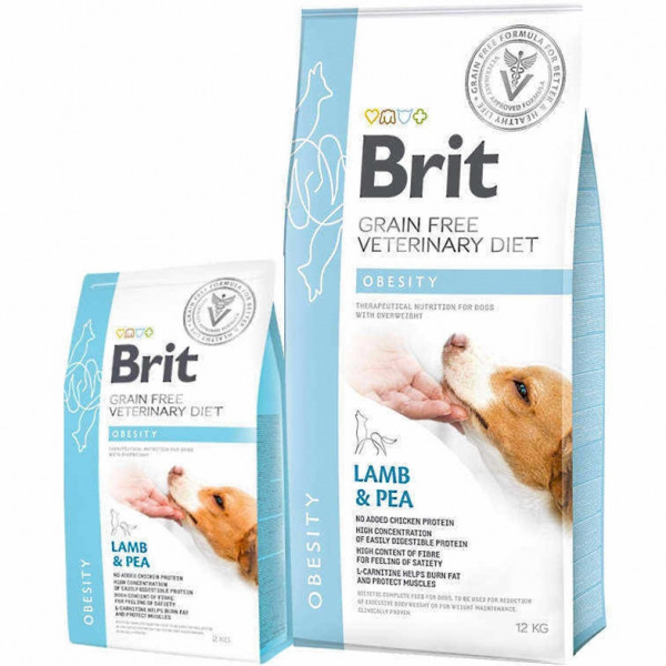 Brit GF VetDiets Dog Obesity Сухий лікувальний корм для собак, при надмірній вазі з ягнятиною, індичкою і горохом фото