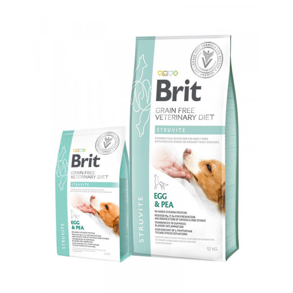 Brit GF VetDiets Dog Struvite Сухий лікувальний корм для собак, при сечокам'яній хворобі з яйцем, індичкою, горохом і гречкою фото