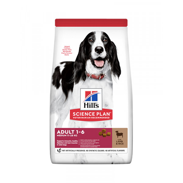 Hill's Science Plan Adult корм для собак середніх порід з ягням і рисом фото