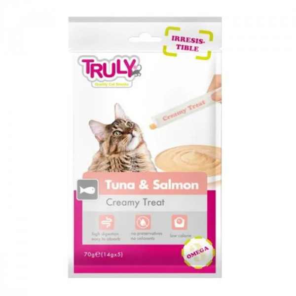 Truly Tuna Salomon Creamy Treat - Ласощі для котів з тунцем та лососем фото