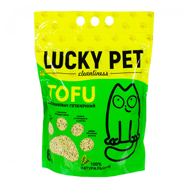 Lucky Pet Tofu Наполнитель из тофу для кошачьего туалета, с ароматом зелёного чая фото
