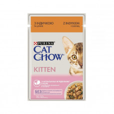 Cat Chow Kitten кусочки в желе с индейкой и цуккини