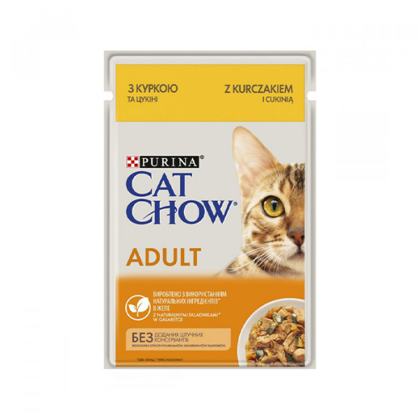 Cat Chow Adult с курицей и кабачками фото