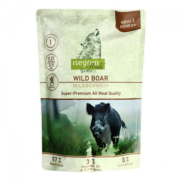 Isegrim Pouch Roots Wild Boar Monoprotein консерва для собак з м'ясом дикого кабана, пастернаком і травами фото