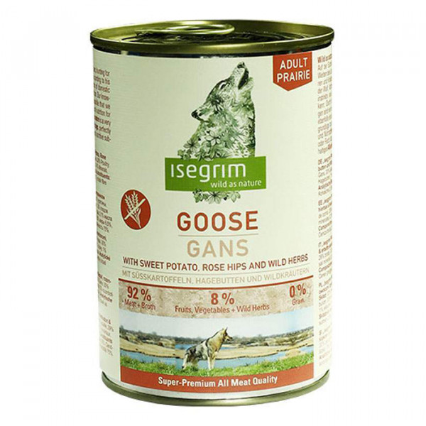 Isegrim Goose with Sweet Potato, Rose Hip & Wild Herbs консерва для собак із м'ясом гусака, солодкою картоплею, шипшиною та дикими травами фото