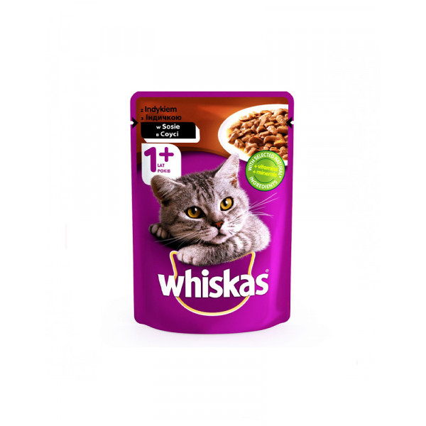Whiskas С индюшкой в соусе для взрослых кошек фото