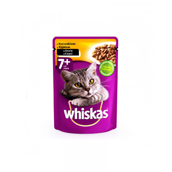 Whiskas З куркою в соусі для кішок старше 7 + фото