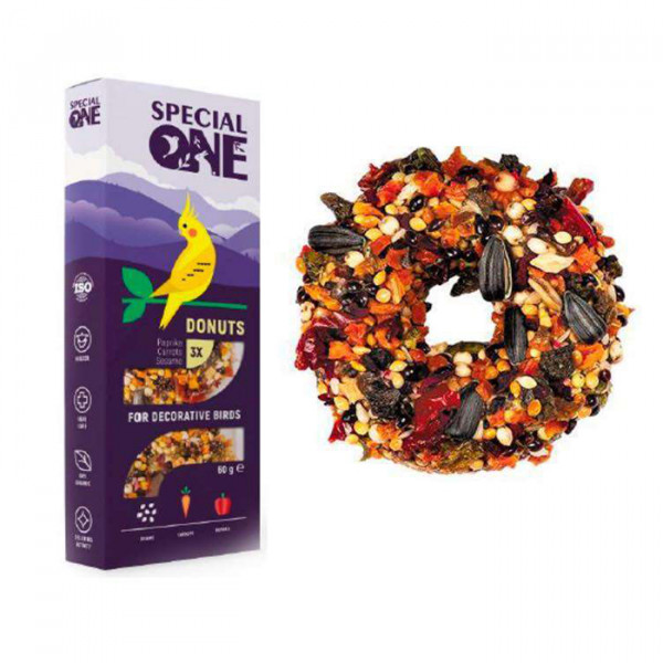 Special One Donuts - Пончики "Паприка, морква, кожут" для декоративних птахів  фото