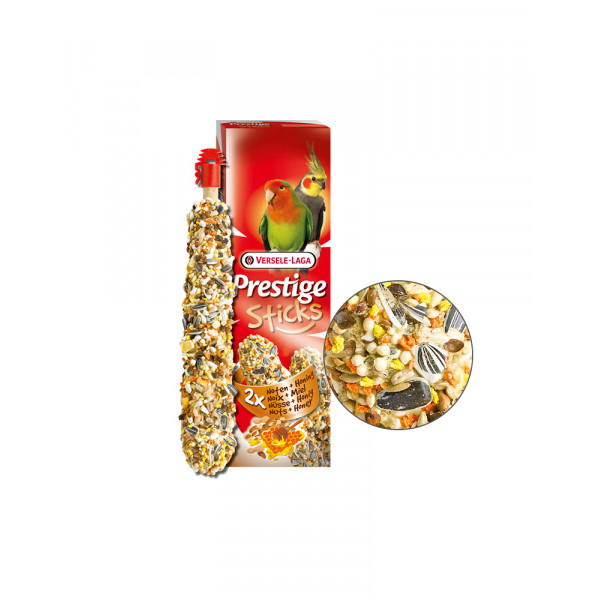 Versele-Laga Prestige Sticks Big Parakeets Nuts & Honey горіхи з медом, ласощі для середніх папуг фото